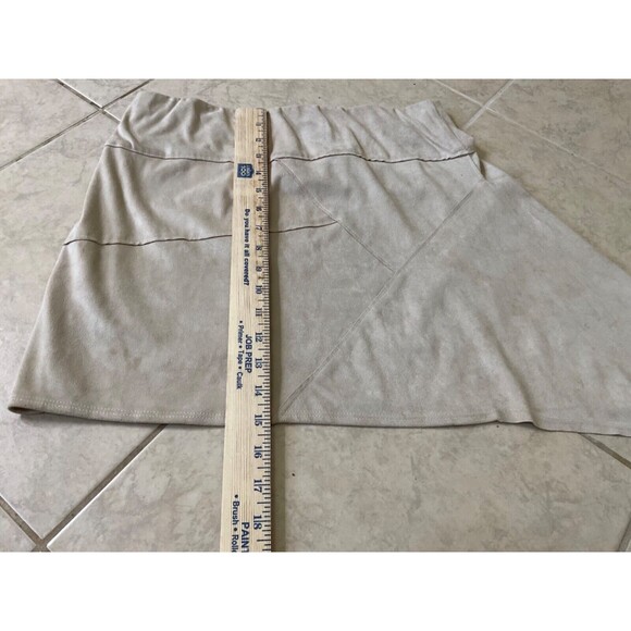 Liberty Garden for Free People  Micro fiber Vegan suede Mini Skirt Size M tan - Picture 6 of 12